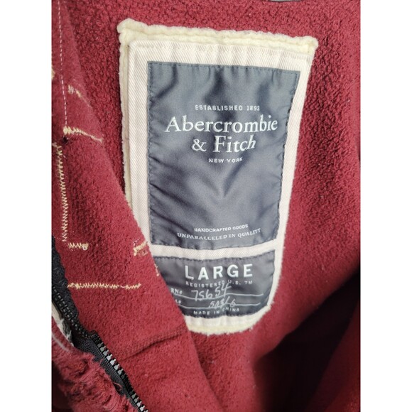 Vintage Abercrombie & Fitch Mens L Distressed Hoodie Red 92 - Picture 3 of 4